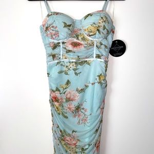 OBSESSION FASHION APPAREL MINT MOLLY FLORAL DRESS SIZE LARGE